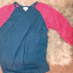 Lularoe randy medium blue & orange/red